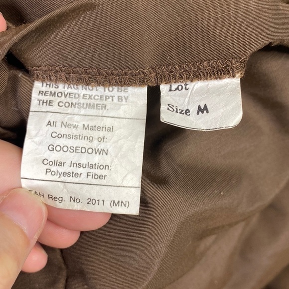 Vintage Stearns Reversible Tan Brown Goose Down Puffer Vest Size Medium 80s - Picture 6 of 11